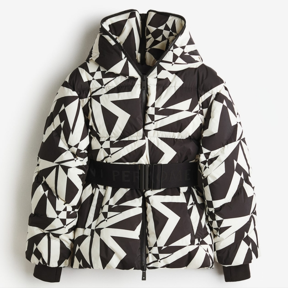 H&M x Perfect Moment Black/White Star Pattern Down Jacket - Size M